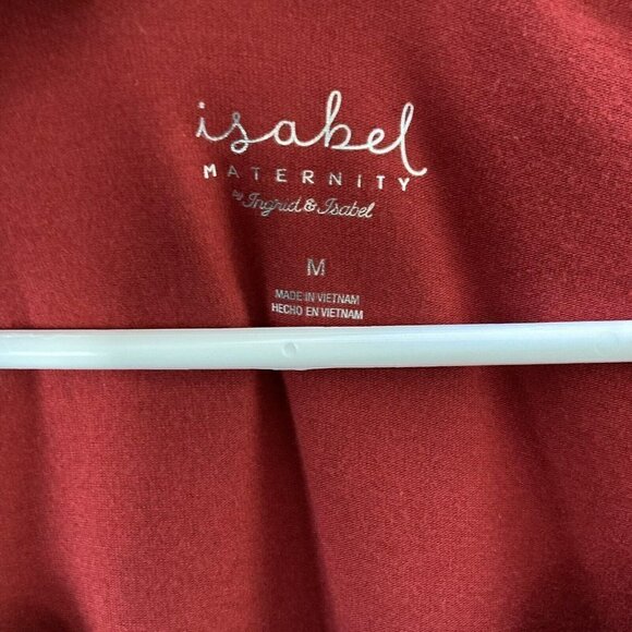isabel Maternity by Ingrid & Isabel Red Ruched Waist Long Sleeve Dress Sizes S-M - Picture 5 of 8